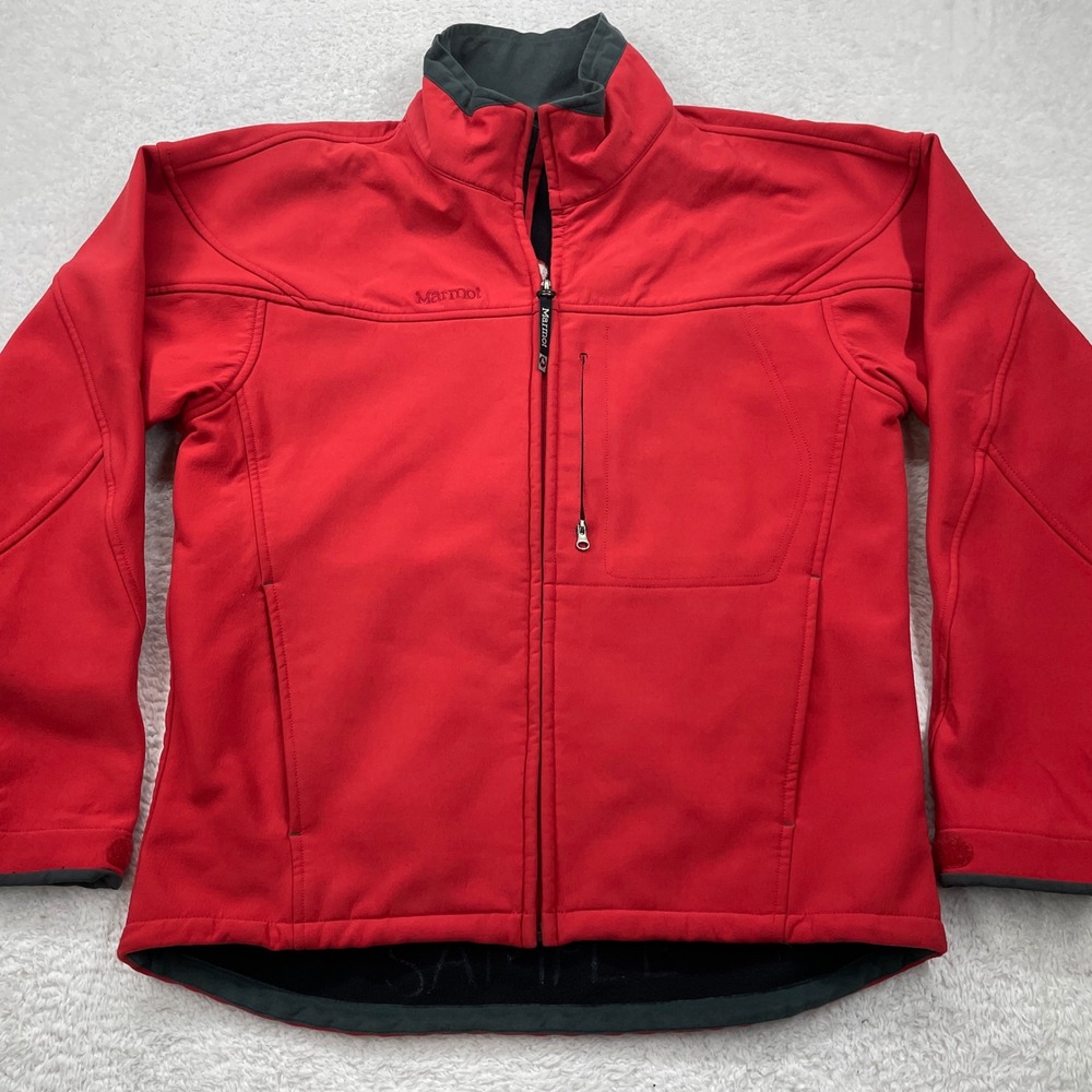Marmot Mens Red Softshell Jacket Full Zip Lightweight Outdoor Coat Medium